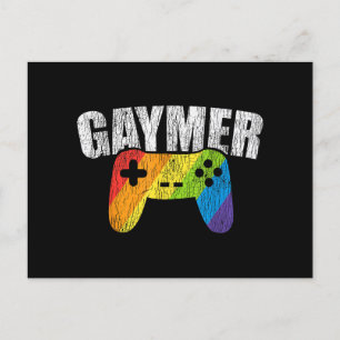 Gaymer Rainbow Flag Gaming Lesbian Gay Bisexual LG Postkarte
