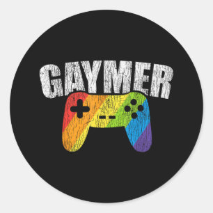 Gaymer Rainbow Flag Gaming Lesbian Gay Bisexual LG Runder Aufkleber