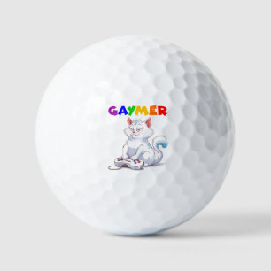 Gaymer - Rainbow Gaming Cat mit Konsole LGBTQ Golfball