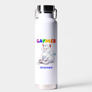 Gaymer - Rainbow Gaming Cat mit Konsole LGBTQ Trinkflasche
