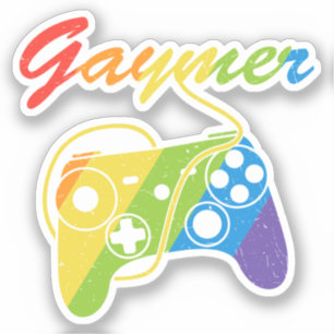 Gaymer   Rainbow Video Game Controller   Gaming Aufkleber