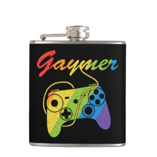 Gaymer   Rainbow Video Game Controller   Gaming Flachmann