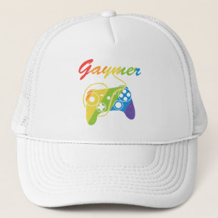 Gaymer   Rainbow Video Game Controller   Gaming Truckerkappe