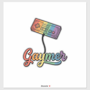 Gaymer Regenbogen Gamer Vektor-Shirt-Design_1 Aufkleber