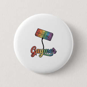 Gaymer Regenbogen Gamer Vektor-Shirt-Design_1 Button