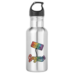 Gaymer Regenbogen Gamer Vektor-Shirt Design_1 Edelstahlflasche