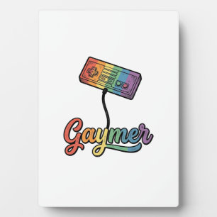 Gaymer Regenbogen Gamer Vektor-Shirt-Design_1 Fotoplatte