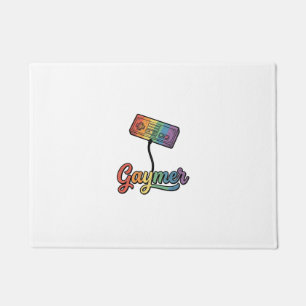 Gaymer Regenbogen Gamer Vektor-Shirt-Design_1 Fußmatte