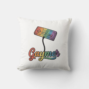 Gaymer Regenbogen Gamer Vektor-Shirt-Design_1 Kissen