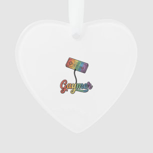 Gaymer Regenbogen Gamer Vektor-Shirt-Design_1 Ornament