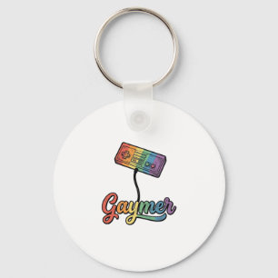 Gaymer Regenbogen Gamer Vektor-Shirt-Design_1 Schlüsselanhänger