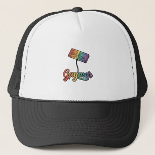 Gaymer Regenbogen Gamer Vektor-Shirt-Design_1 Truckerkappe