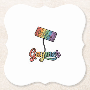 Gaymer Regenbogen Gamer Vektor-Shirt-Design_1 Untersetzer