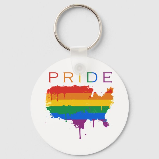 Gaymerican Pride Schlüsselanhänger (Vorderseite)
