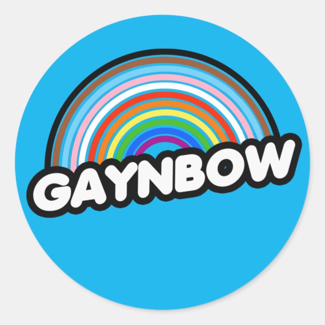 GAYNBOW-T - Shirt Runder Aufkleber (Vorderseite)