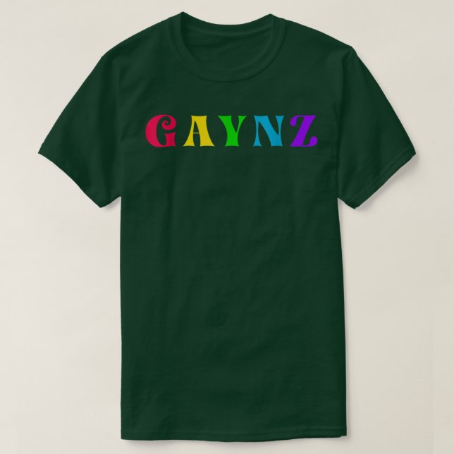 Gaynz Gay Gym Sport Que LGBQT Farblicher Zitat T-Shirt (Design vorne)