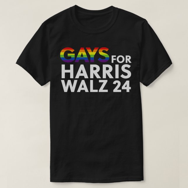 Gays for Kamala Walz White Letter Long Sleeve TShi T-Shirt (Design vorne)