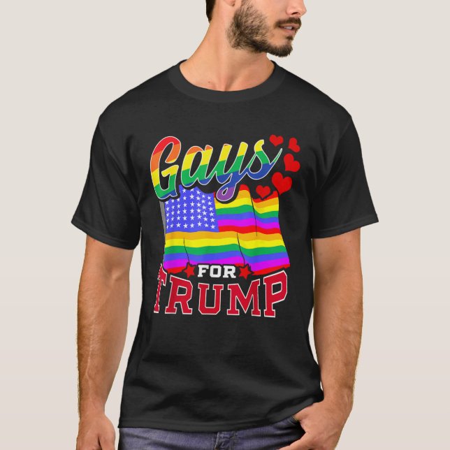 Gays for Trump LGBTQ Supporter Patriotic USA Ameri T-Shirt (Vorderseite)