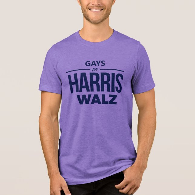 Gays für Harris Walz Tri-Blend Shirt (Vorderseite)