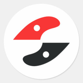 GaySurfers.net LOGO (Fins) Runder Aufkleber