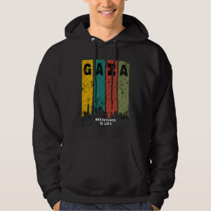 GAZA Vintage abgenutzter Kapuzenpullover   Solidar Hoodie