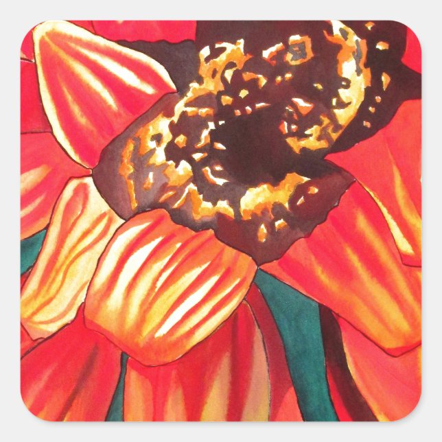 Gazania Wüstenkunst von Sacha Grossel Quadratischer Aufkleber (Vorderseite)