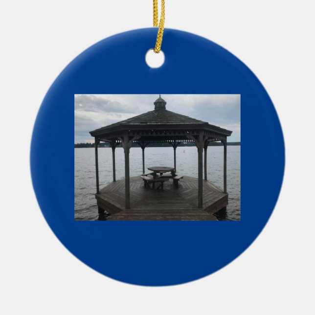 "GAZEBO AU LAC" ORNEMENT CÉRAMIQUE (Devant)