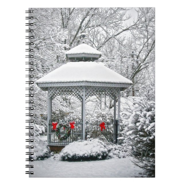 Gazebo im Schnee Notizblock (Vorderseite)