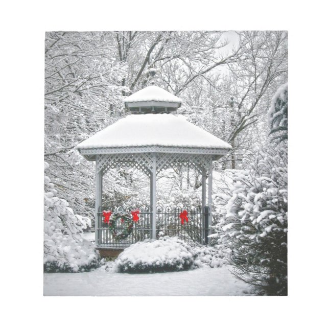 Gazebo im Schnee Notizblock (Vorderseite)