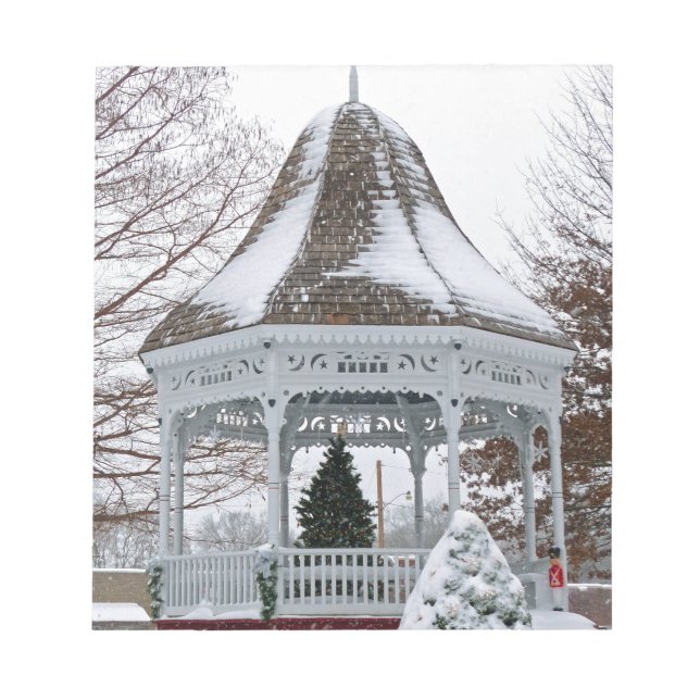 Gazebo im Schnee Notizblock (Vorderseite)