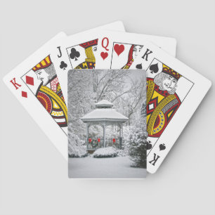 Gazebo im Schnee Spielkarten