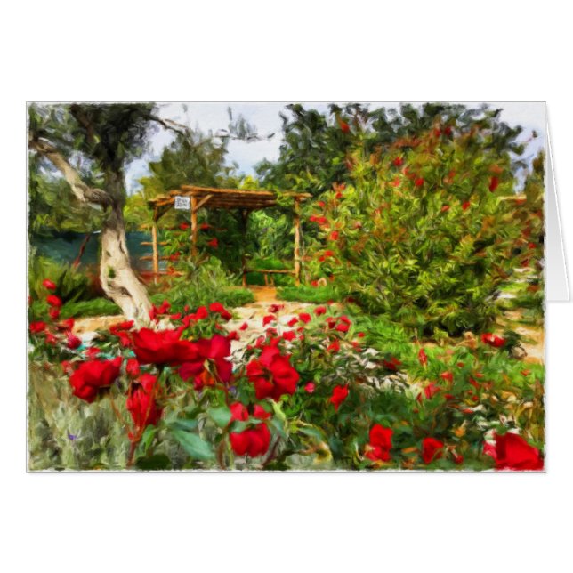 Gazebo in portugiesischer Garten Blankokarte (Vorderseite (Horizontal))