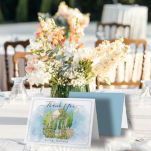 Gazebo Statue Blume taucht Hochzeit Dankeschön Kar Dankeskarte
