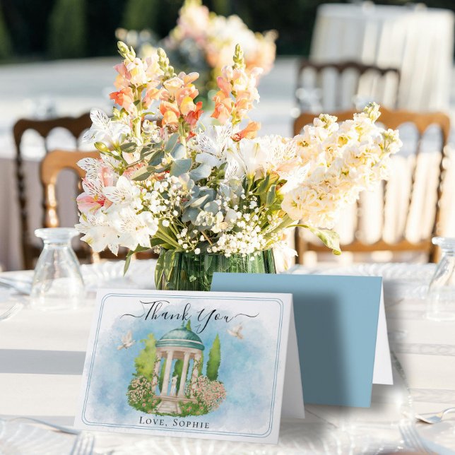 Gazebo Statue Blume taucht Hochzeit Dankeschön Kar Dankeskarte (Von Creator hochgeladen)