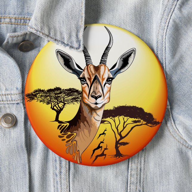 Gazelle African Antelope Wild Animal Button (Beispiel)