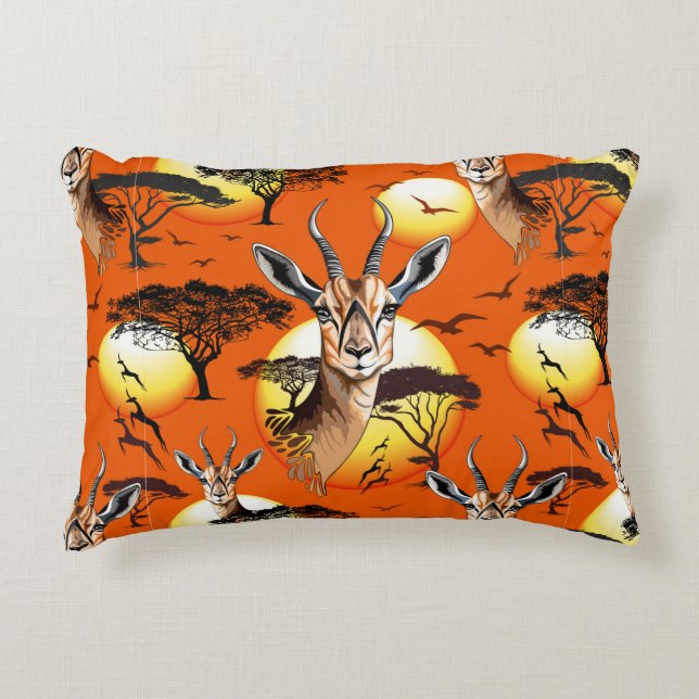Gazelle African Antelope Wild Animal Dekokissen (Vorderseite)