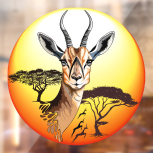 Gazelle African Antelope Wild Animal Fensteraufkleber