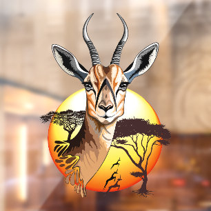 Gazelle African Antelope Wild Animal Fensteraufkleber