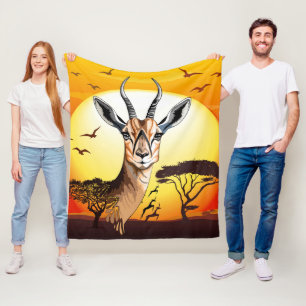 Gazelle African Antelope Wild Animal Fleecedecke