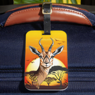 Gazelle African Antelope Wild Animal Gepäckanhänger