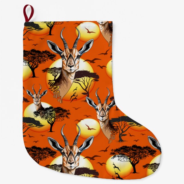 Gazelle African Antelope Wild Animal Großer Weihnachtsstrumpf (Vorderseite)