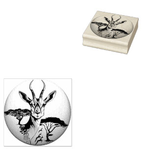 Gazelle African Antelope Wild Animal Gummistempel