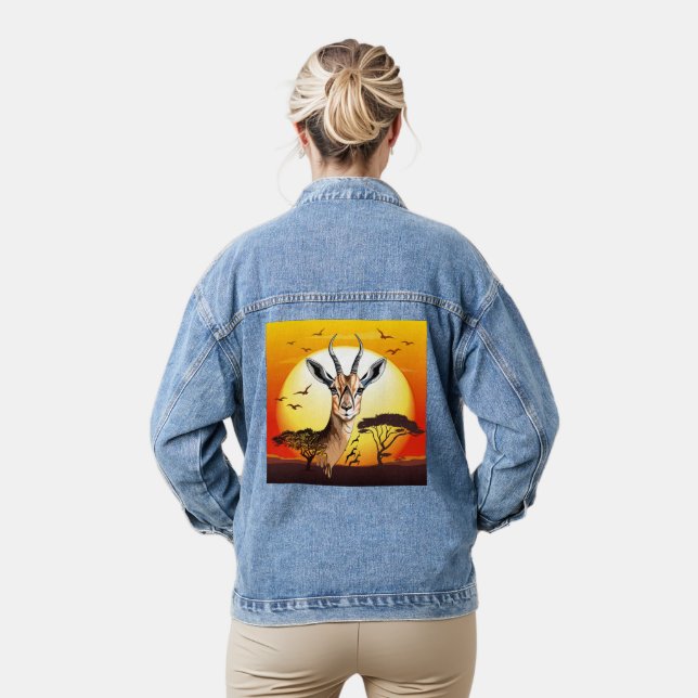 Gazelle African Antelope Wild Animal Jeansjacke (Modell)