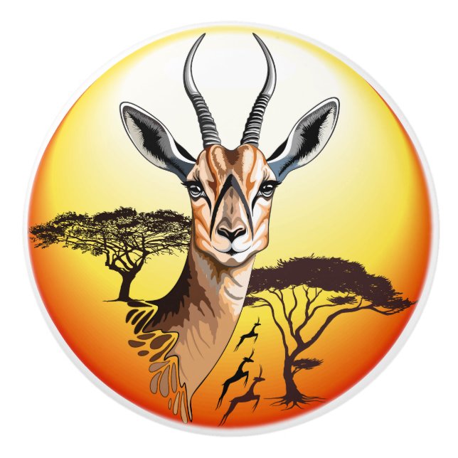 Gazelle African Antelope Wild Animal Keramikknauf (Vorderseite)