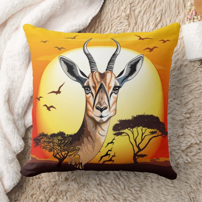 Gazelle African Antelope Wild Animal Kissen (Decke)
