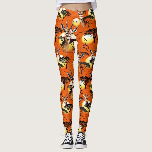 Gazelle African Antelope Wild Animal Leggings (Vorderseite)
