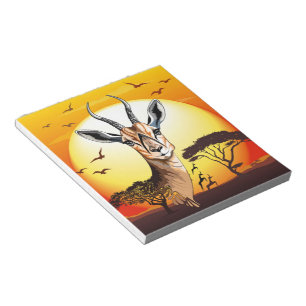Gazelle African Antelope Wild Animal Notizblock