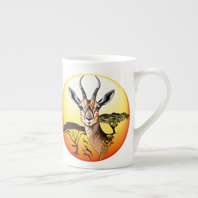 Gazelle African Antelope Wild Animal Prozellantasse (Rechts)