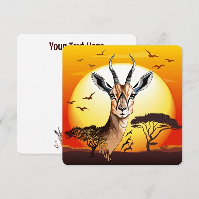 Gazelle African Antelope Wild Animal Save The Date (Vorne/Hinten)