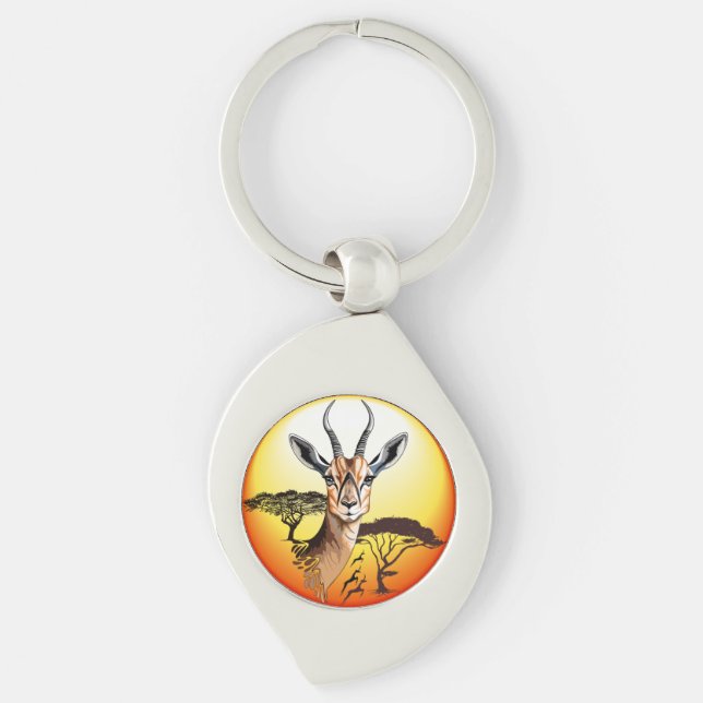 Gazelle African Antelope Wild Animal Schlüsselanhänger (Vorderseite)